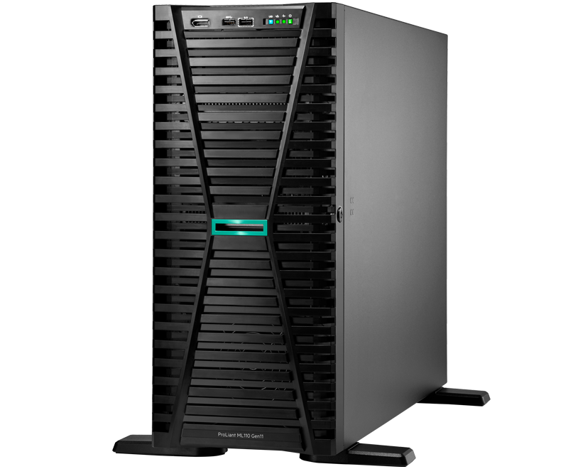 HPE ProLiant ML110 Gen11 4510 2.4GHz 12c 1P 32GB-R 4LFF VROC 4TB HDD 2x500W RPS NA Server (P75329-005)
